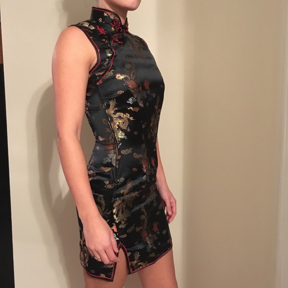 FINAL SALE Black Oriental Dress